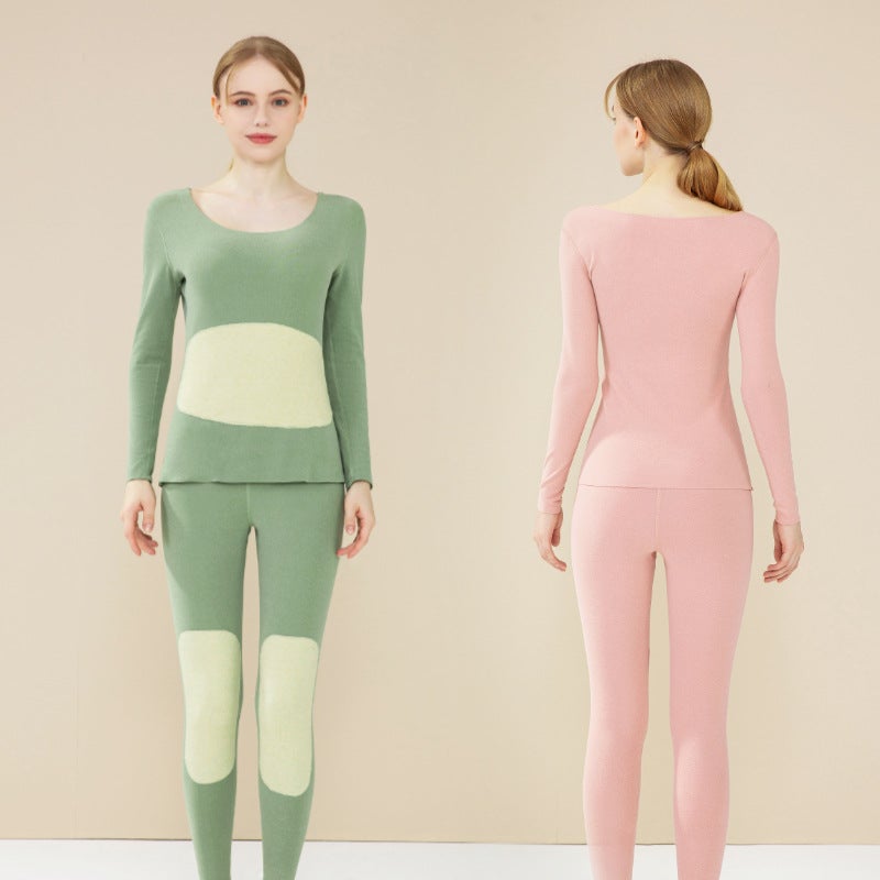 2024 Seamless Mens Thermal Set Women-pink suit - Image 3