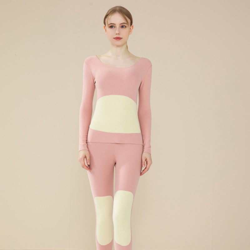 2024 Seamless Mens Thermal Set Women-pink suit - Image 1