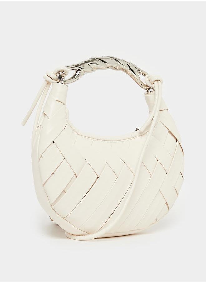 Styli Braided Handbag with Metallic Handle  - Image 1