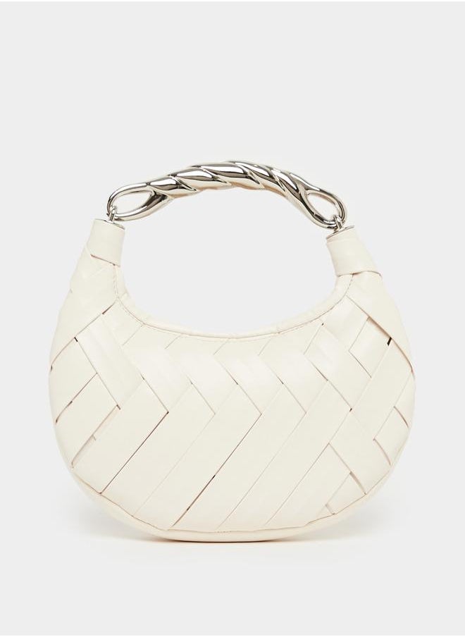 Styli Braided Handbag with Metallic Handle  - Image 5