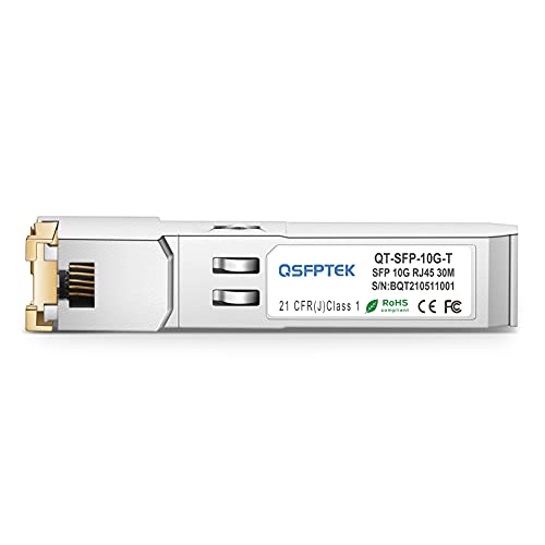 QSFPTEK 10GBASE-T SFP+ Copper Module, 10gb SFP Transceiver, SFP to Ethernet, 10 gigabit Mini-GBIC SFP to rj45 for Intel E10GSFPT, up to 30m - Image 2