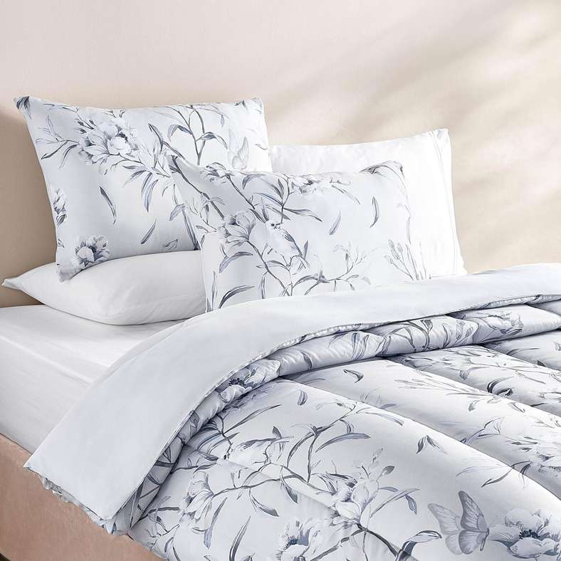 Pan Home طقم لحاف فوليجي 3 قطع - رمادي للبالغين