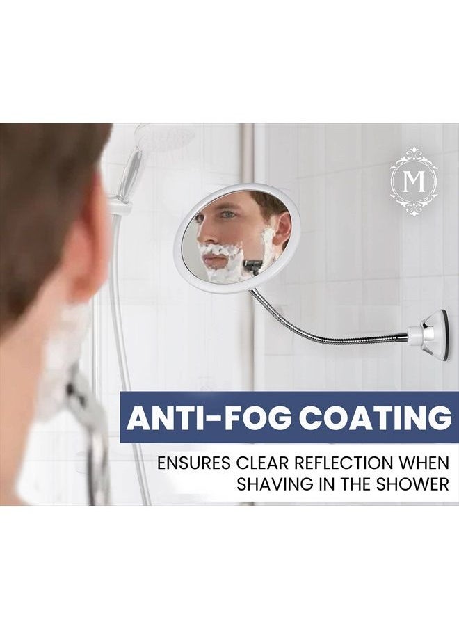 Mirrorvana Flexible Round Fogless Shower Mirror for Shaving with Height Adjustable Gooseneck Extension, 360° Swivel and Upgraded Suction Cup - Shatterproof 6.7" Diameter Surface  - Image 5