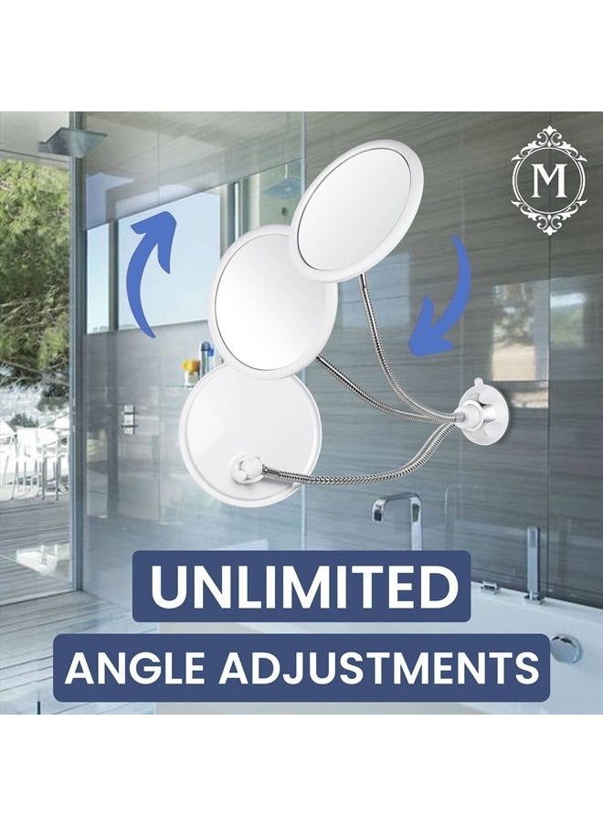 Mirrorvana Flexible Round Fogless Shower Mirror for Shaving with Height Adjustable Gooseneck Extension, 360° Swivel and Upgraded Suction Cup - Shatterproof 6.7" Diameter Surface  - Image 2