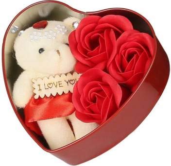 Kd Retail KD RETAIL Valentine Day Gift for Wife Special Valentines Day Gift for Lover Valentines Day Gift for Lover Valentine Day Gift for Wife Heart Shaped Box with Teddy and Roses