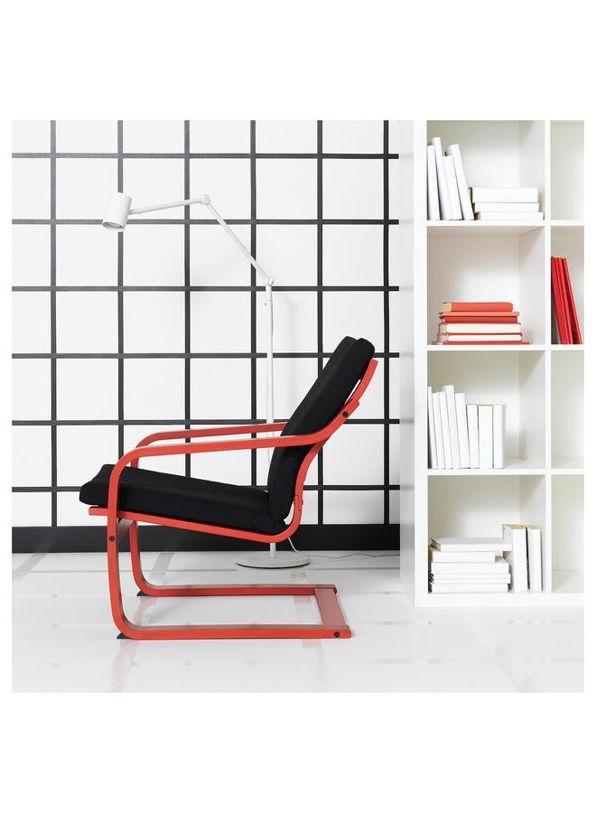 زبون كرسي بذراعين منخفض الظهر، أحمر/أسود فيسل - Image 4