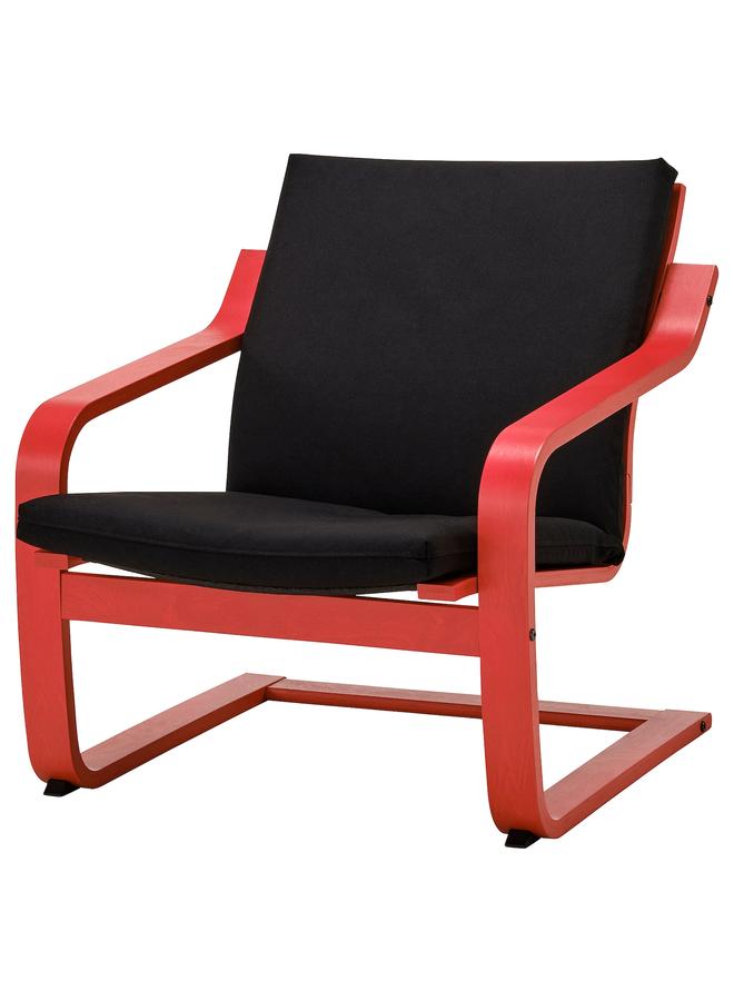 زبون كرسي بذراعين منخفض الظهر، أحمر/أسود فيسل - Image 1