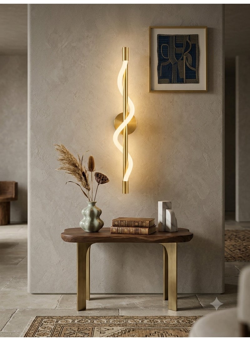 بليك جداري ذهبي بإضاءة ليد انسيابية، تصميم عصري فاخر - Image 2