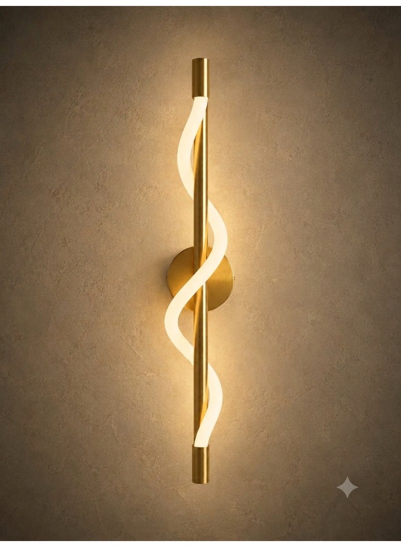 بليك جداري ذهبي بإضاءة ليد انسيابية، تصميم عصري فاخر - Image 1