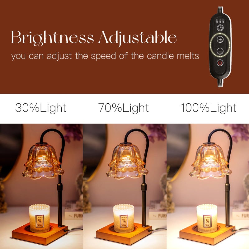 Candeldo Candle Warmer Lamp with Timer: Flower Black Candle Lamps Height Adjustable Vintage Home Bedroom Decor Mom Birthday Gift for Women - Image 5