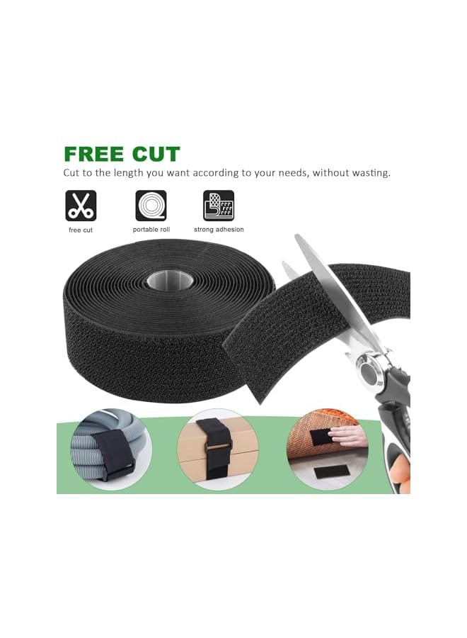 Green Tiger Adjustable Cable Straps, Velcro Cable Ties, 2''*16.4ft Hook and Loop Straps with 20 Buckles, Free Cut Self Securing Strap, Reusable Nylon Securing Cord Ties for Cable Organiser Storage - Image 5