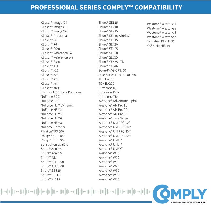 COMPLY رؤوس أذن فوم كومبلاي مصممة لـ NuForce و ISOtunes PRO و Q-Jays و Etymotic Research و Westone و Shure، صغيرة، 3 أزواج، سوداء، رأس بديل لسماعات الأذن، مصنوعة في الولايات المتحدة الأمريكية - Image 5
