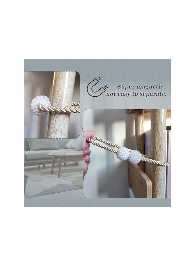 erorex 6Pcs Magnetic Curtain Tiebacks,Curtain Tie Backs,Rope Buckle Curtain Holdbacks Holder,Curtain Holder Holdbacks with Strong Magnetic,for Home Bedroom Office Decorative Curtain  - Image 3