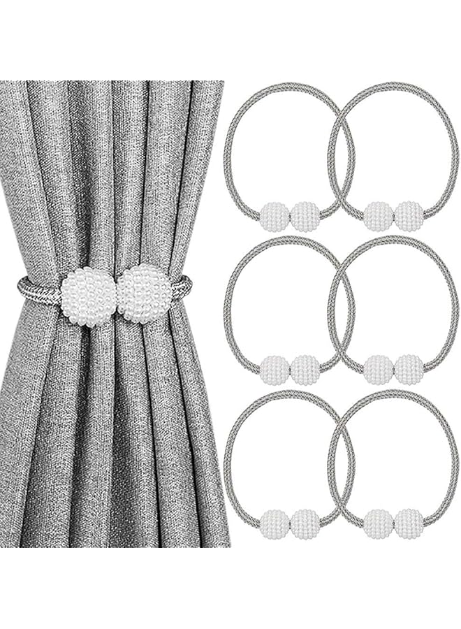 erorex 6Pcs Magnetic Curtain Tiebacks,Curtain Tie Backs,Rope Buckle Curtain Holdbacks Holder,Curtain Holder Holdbacks with Strong Magnetic,for Home Bedroom Office Decorative Curtain  - Image 1