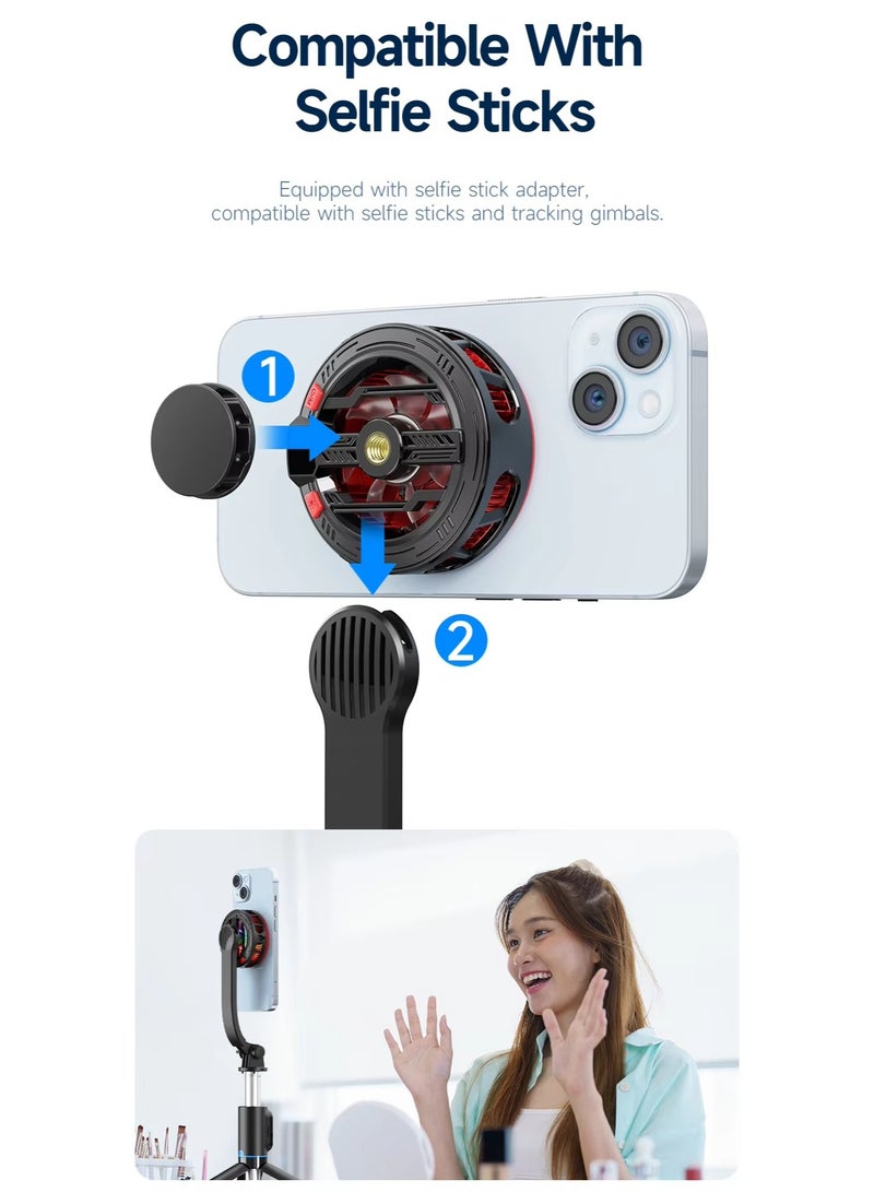 Magnetic Semiconductor Phone Cooler with RGB Light for Gaming Mobile Phones - Image 2
