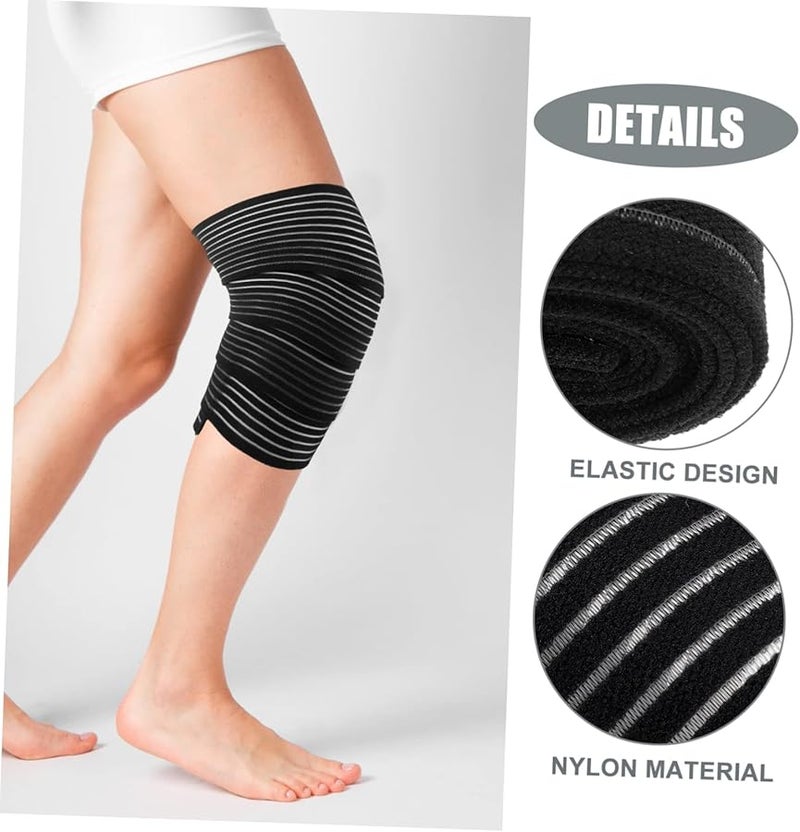 SAFIGLE 2 لفات ضغط التفاف ضمادة مرنة قابلة للتنفس دعم الفخذ الممدود خفيف الوزن - Image 3