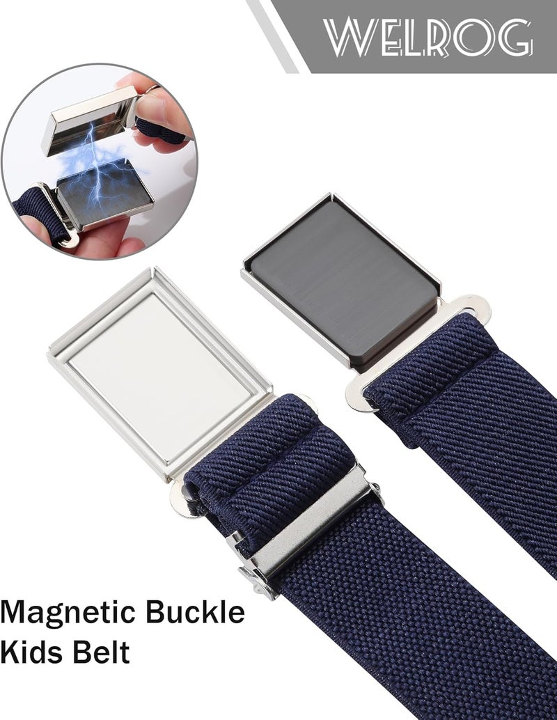 WELROG Kids Adjustable Magnetic Belt for Boys - Girls Elastic Stretch Buckle Belts Toddler - Image 5
