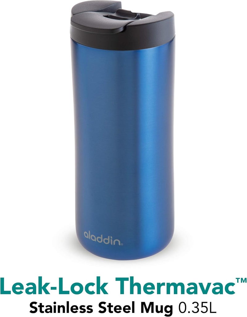 Aladdin Leak-Lock™ Thermavac Stainless Steel Mug 0.35L Blue - Leakproof and Insulated - Image 2