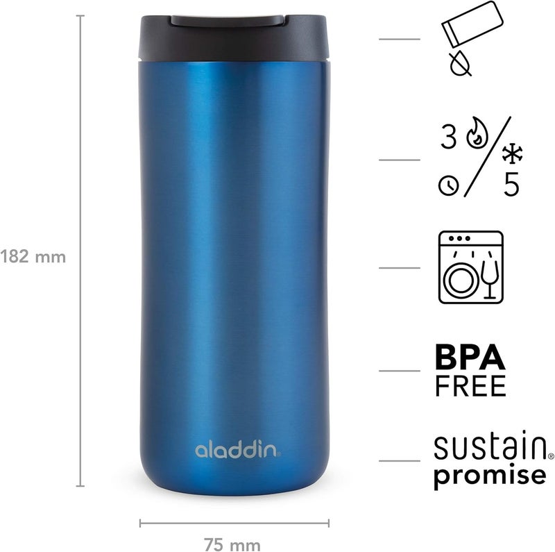 Aladdin Leak-Lock™ Thermavac Stainless Steel Mug 0.35L Blue - Leakproof and Insulated - Image 3