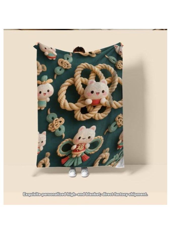 عام بطانية رقيقة من الفانيلا الكرتونية للأطفال أو الطلاب (دافئة ومريحة ومناسبة للنوم والألعاب) 100 سم * 150 سم - Image 3