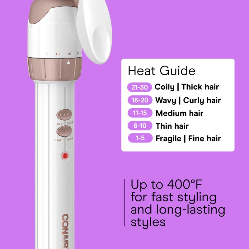 Conair Double Ceramic 3 Barrel Curling Iron, Triple Barrel Waver Hair Tool Creates Deep, Continuous Waves, Hair Curler for All Hair Lengths, White/Rose Gold - Image 4