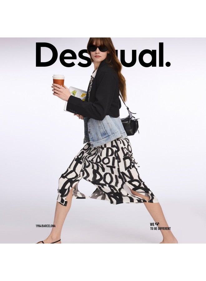 DESIGUAL جاكيت نسائي بلايزر من الدنيم بقطع فضفاضة مع جيوب جانبية مقطوعة 25ss - Image 3