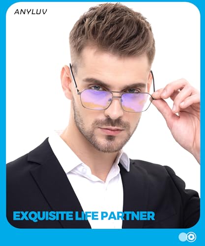 ANYLUV Blue Light Glasses MenWomen Blue Light Blocking Glasses Computer Screen Blocker Eyes Protection Glasses - Image 3