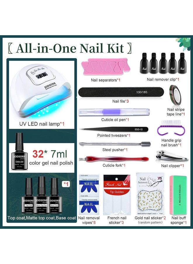 JODSONE Gel Nail Polish Kit with U V Light JODSONE 32 Colors Soak Off Nail Polish Set Gel Nail Kit with Manicure Nail Tools Nail Art Manicure Salon DIY at Home - Image 3