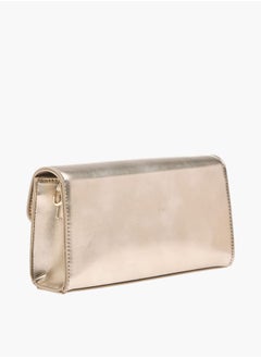 MISSY Women Logo Embossed Crossbody Bag with Detachable Strap and Flap Closure  - Image 3