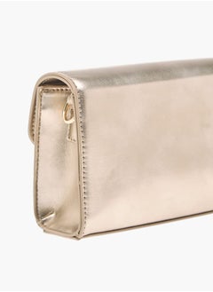 MISSY Women Logo Embossed Crossbody Bag with Detachable Strap and Flap Closure  - Image 5