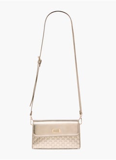 MISSY Women Logo Embossed Crossbody Bag with Detachable Strap and Flap Closure  - Image 2