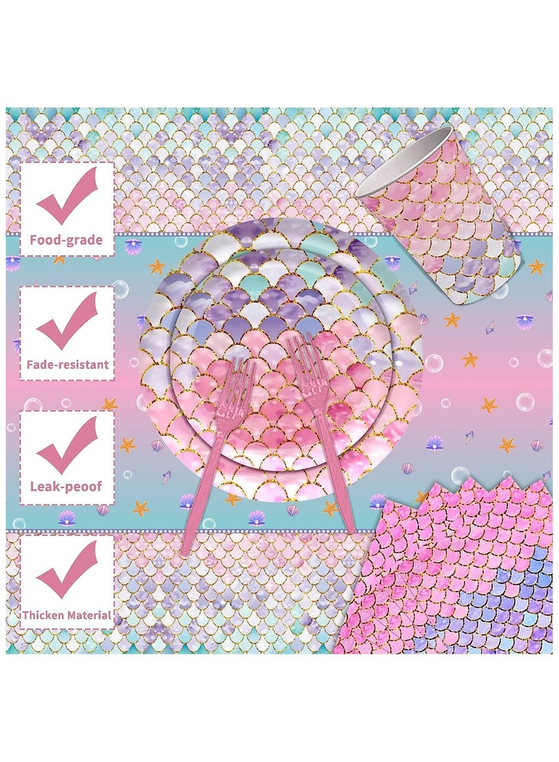 69Pcs Disposable Paper Tableware Set for 16 Guests Dinnerware Plates Forks Knives Spoons Cups Napkins Straws for Wedding, Baby Shower, Birthday Party Supplies - Image 3