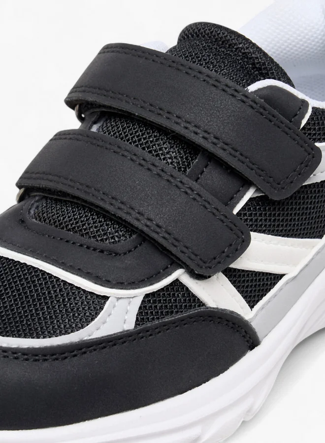 JUNIORS Boys Panelled Sneakers with Hook and Loop Closure