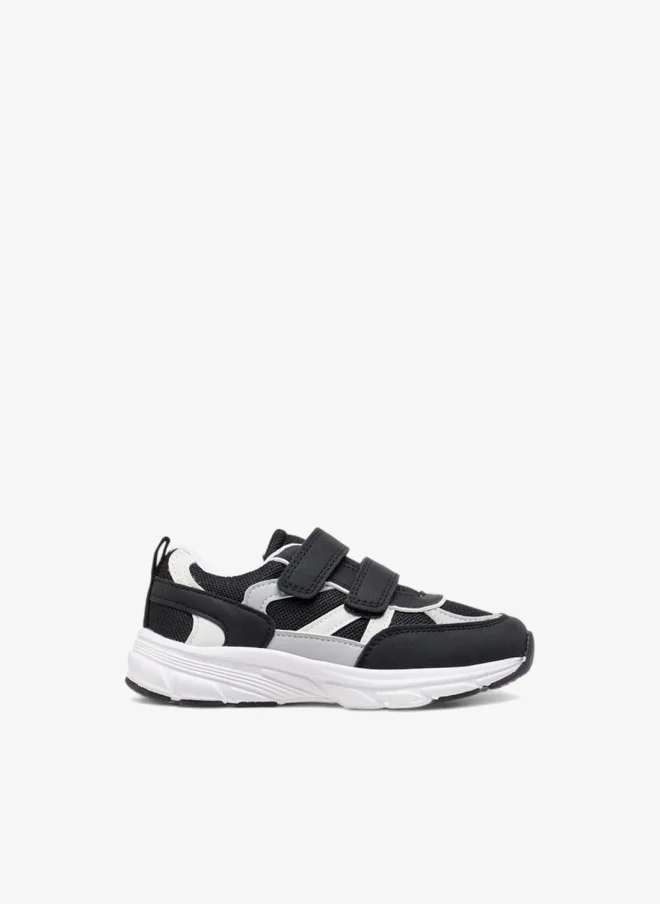 JUNIORS Boys Panelled Sneakers with Hook and Loop Closure