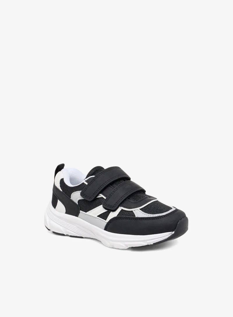 JUNIORS Boys Panelled Sneakers with Hook and Loop Closure