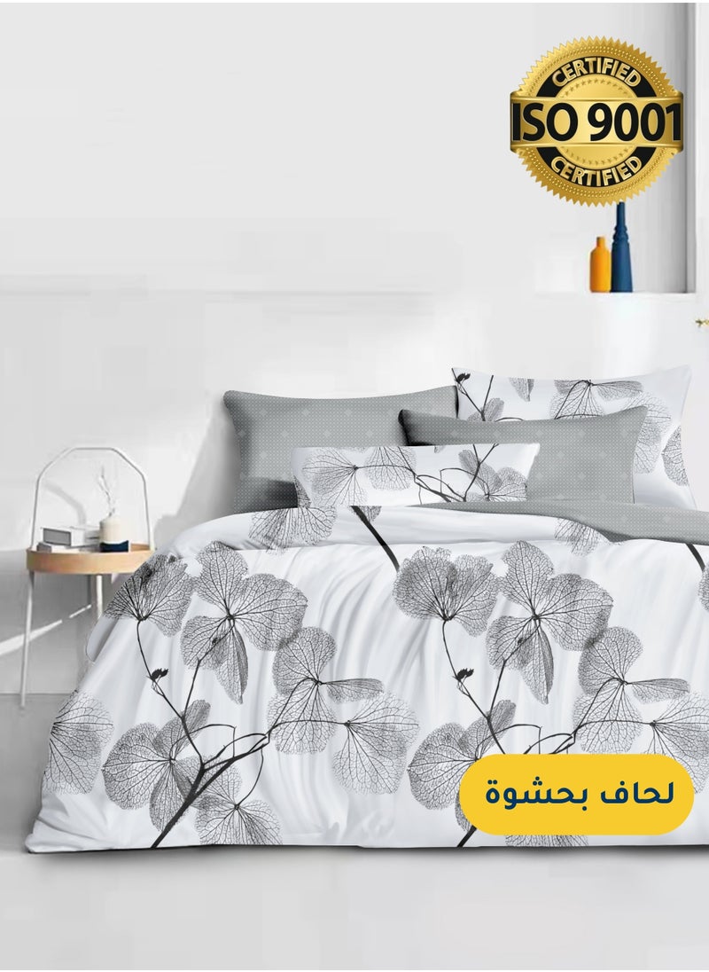 Master Home Textile - Microfiber Printed Comforter Sets, Fits 160 x 200 cm Queen Size Bed, 4 Pcs, With Soft Filling, Celine Series - Image 1