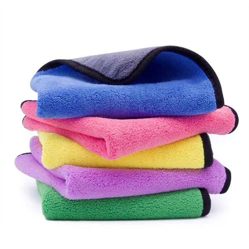 SynSo UltraThick Microfiber Cleaning Cloth Multipurpose Household Kitchen Towels Softer Absorbent Cleaning Rags for House Kitchen Car Glass Stainless SteelPack of 5