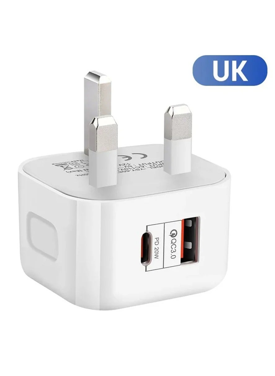 For Phone Charger Type C PD 20W Fast USB C Charger iPhone 15 Fast Charger Head Type-C Power Plug Universal Travel Adapter USB-C Plug for iPhone 15/15 Pro Max/15 Pro/15 Plus/14/13/12/11,etc White