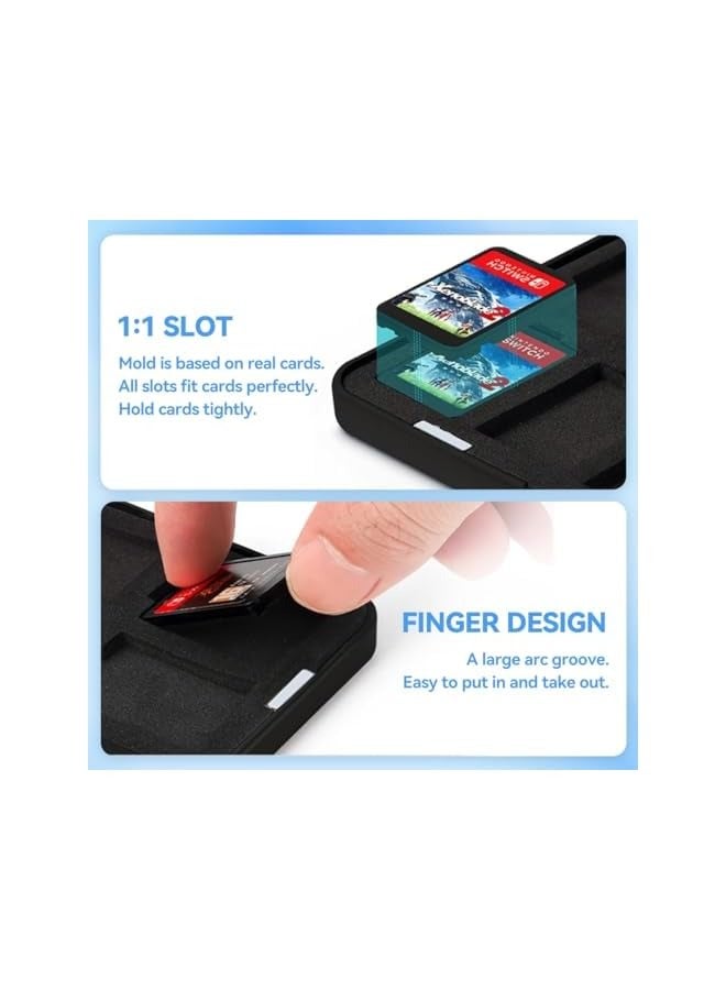 بروماس حافظة ألعاب سويتش ذات 24 فتحة لألعاب نينتندو سويتش - حامل بطاقات ألعاب محمول مع 24 فتحة لبطاقات ألعاب سويتش، لألعاب لايت/OLED/NS. الشيخة سليت - Image 3