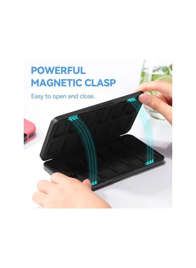 بروماس حافظة ألعاب سويتش ذات 24 فتحة لألعاب نينتندو سويتش - حامل بطاقات ألعاب محمول مع 24 فتحة لبطاقات ألعاب سويتش، لألعاب لايت/OLED/NS. الشيخة سليت - Image 4