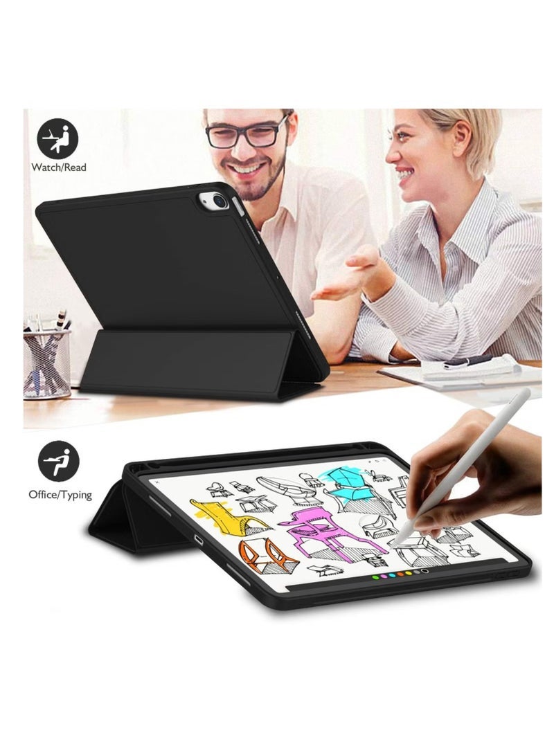 SmartGrist iPad Air 11 Inch Case M2 2024 – iPad Air 5th/4th Generation Case 2022/2020 10.9 Inch with Pencil Holder, Trifold Stand Smart Case – Black, Sleek, Durable, and Protective Design for iPad - Image 3
