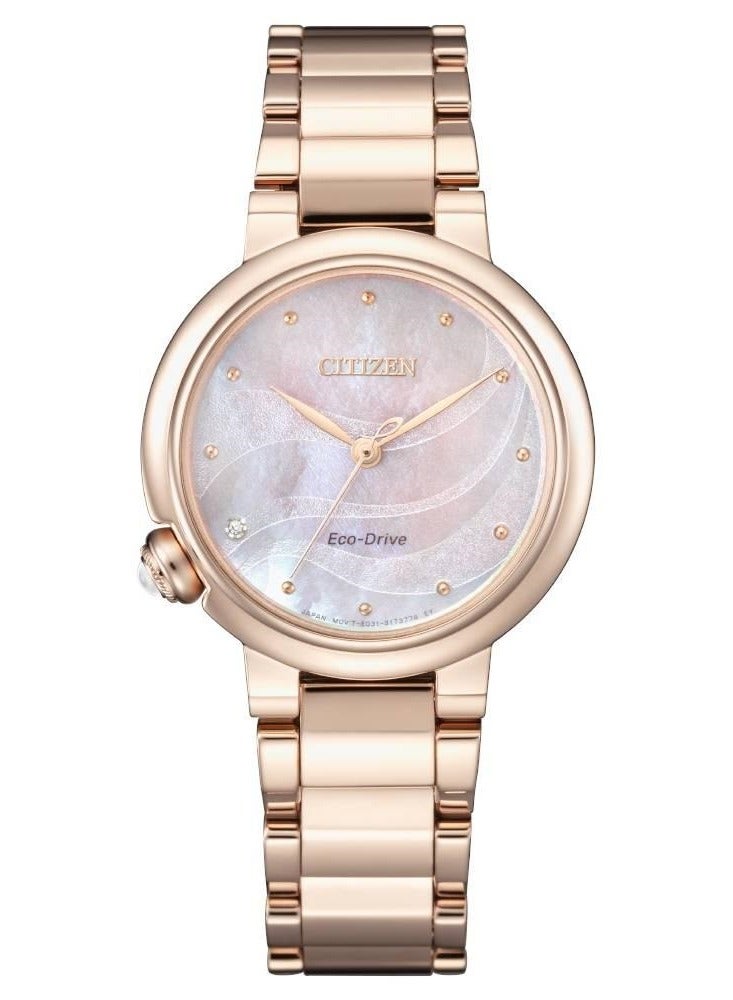 CITIZEN Citizen Womens Analogue Eco-Drive Watch with Stainless Steel Strap, Rose Gold, bracelet 