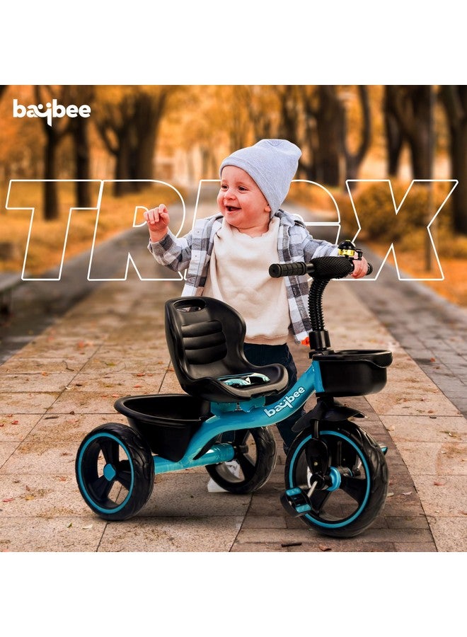 Baybee Baby Tricycle for Kids, Smart Plug & Play Kids Cycle with Eva Wheels, Bell, Storage Baskets & High Backrest | Kids Tricycle Trike | Baby Cycle for Kids 2 to 5 Years Boy Girl (TRIXG Blue)