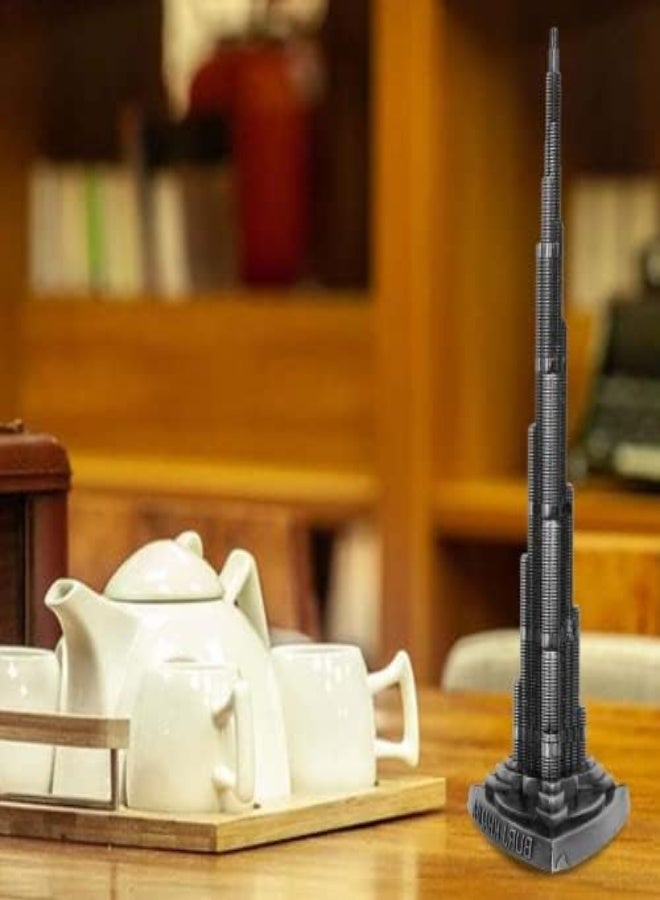 AKDC Onewer Realistic Miniature Dubai Burj Khalifa Tower, 7.1In Grey For Bedroom Cafe Home Bar - Image 3