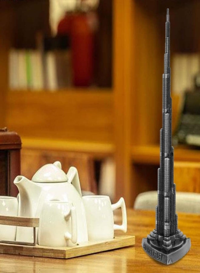 AKDC Onewer Realistic Miniature Dubai Burj Khalifa Tower, 7.1In Grey For Bedroom Cafe Home Bar - Image 4