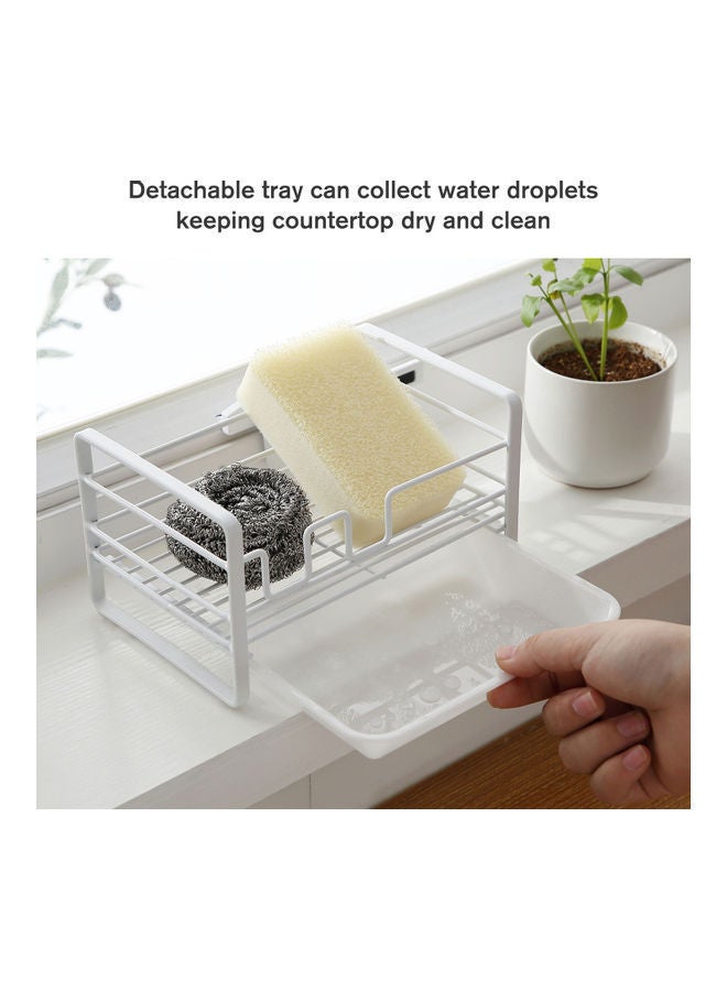 NIBEMINENT Sponge Soap Brush Holder White 19.60x11.10x13.50cm - Image 4
