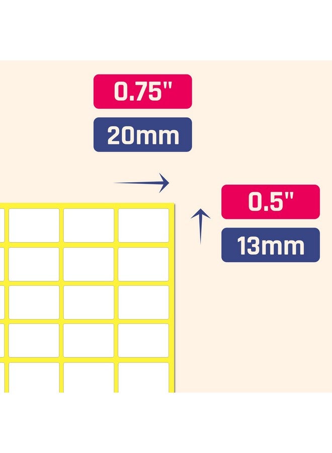 TownStix 1000 Pack 0.5 X 0.75 White Labels Stickers For Writing Price Stickers - Image 2