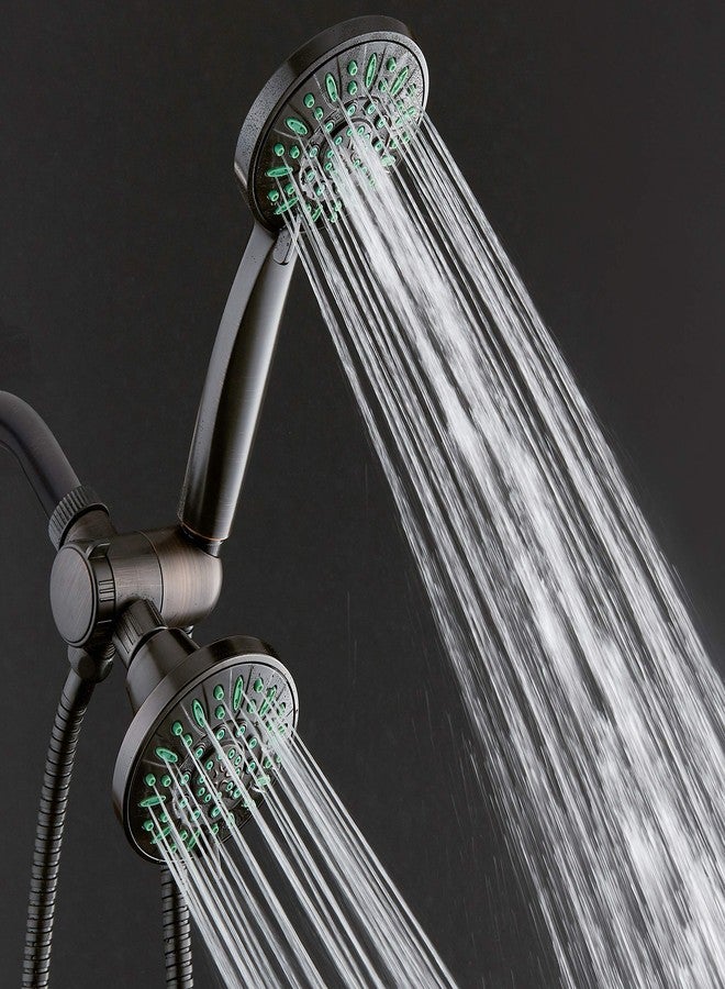 AquaDance Antimicrobial/Anti-Clog High-Pressure 30-setting Shower Combo, Microban Nozzle Protection from Growth of Mold Mildew & Bacteria for Stronger Shower! Oil-Rubbed Bronze Finish/Coral Green Jets - Image 2