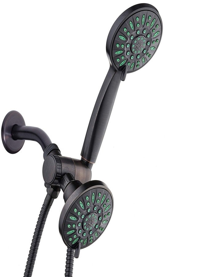 AquaDance Antimicrobial/Anti-Clog High-Pressure 30-setting Shower Combo, Microban Nozzle Protection from Growth of Mold Mildew & Bacteria for Stronger Shower! Oil-Rubbed Bronze Finish/Coral Green Jets - Image 1