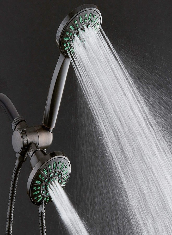 AquaDance Antimicrobial/Anti-Clog High-Pressure 30-setting Shower Combo, Microban Nozzle Protection from Growth of Mold Mildew & Bacteria for Stronger Shower! Oil-Rubbed Bronze Finish/Coral Green Jets - Image 4